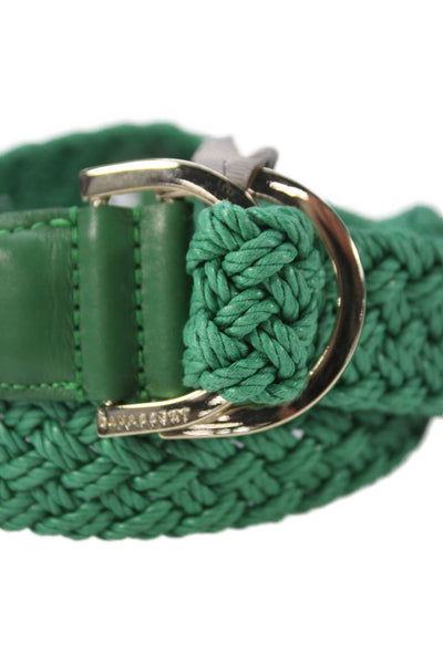 Gavazzeni Italy Womens Woven D Buckle Belt Green Size S