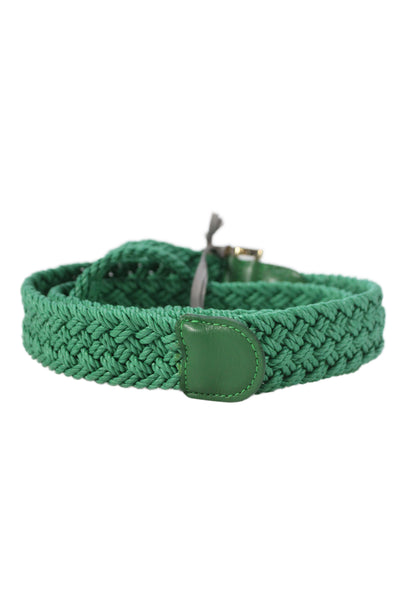 Gavazzeni Italy Womens Woven D Buckle Belt Green Size S