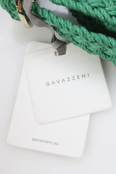 Gavazzeni Italy Womens Woven D Buckle Belt Green Size S