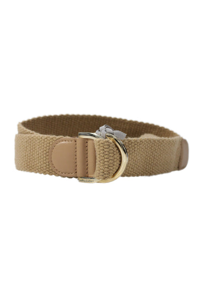Gavazzeni Italy Womens Knit D Buckle Belt Beige Size S
