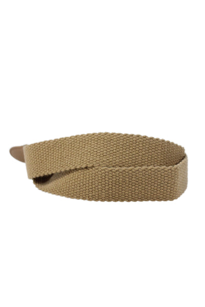 Gavazzeni Italy Womens Knit D Buckle Belt Beige Size S