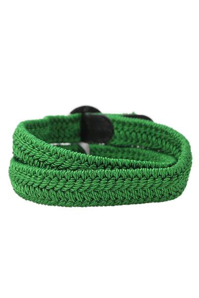 Gavazzeni Italy Womens Woven Circular Buckle Belt Green Size S
