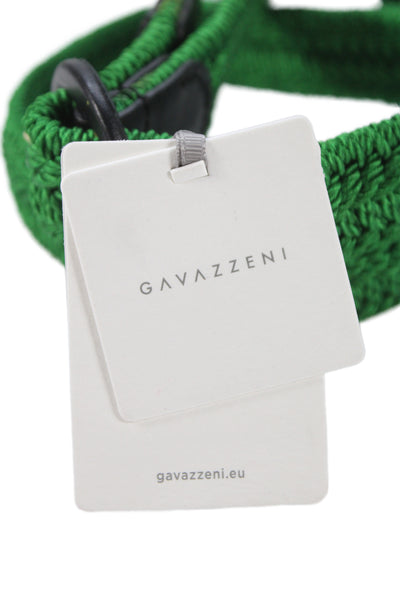 Gavazzeni Italy Womens Woven Circular Buckle Belt Green Size S