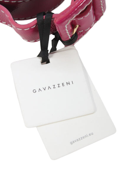 Gavazzeni Italy Womens Patent Leather Frame Buckle Belt Fuchsia Size 85