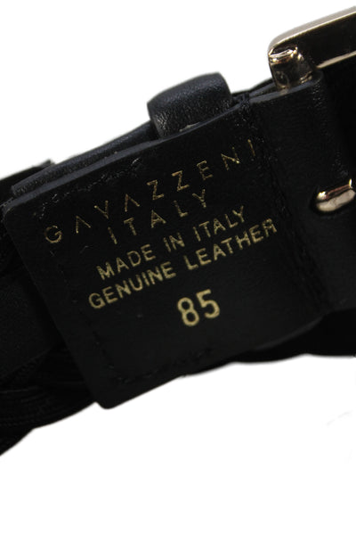 Gavazzeni Italy Womens Metallic Woven Square Buckle Belt Pink Size 85