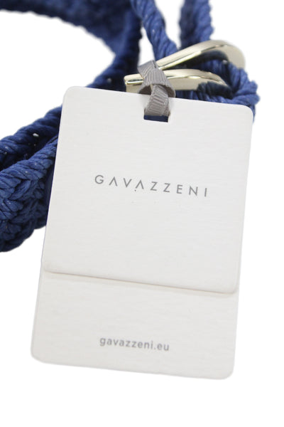 Gavazzeni Italy Womens Woven D Buckle Belt Blue Size S