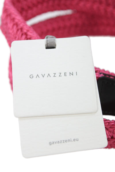 Gavazzeni Italy Womens Woven Circular Buckle Belt Pink Size S