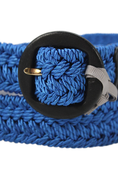 Gavazzeni Italy Womens Woven Circular Buckle Belt Blue Size S