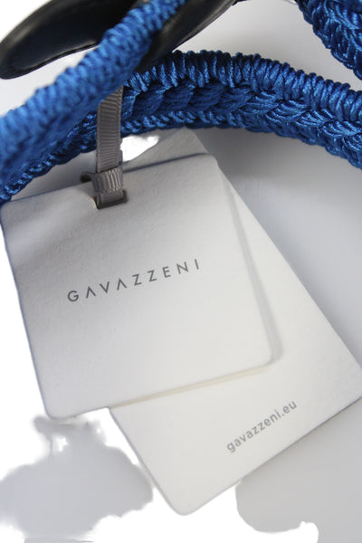 Gavazzeni Italy Womens Woven Circular Buckle Belt Blue Size S