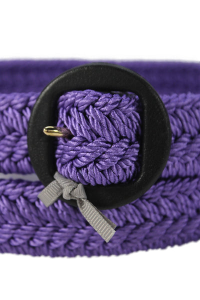 Gavazzeni Italy Womens Woven Circular Buckle Belt Purple Size S