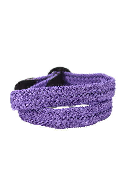 Gavazzeni Italy Womens Woven Circular Buckle Belt Purple Size S