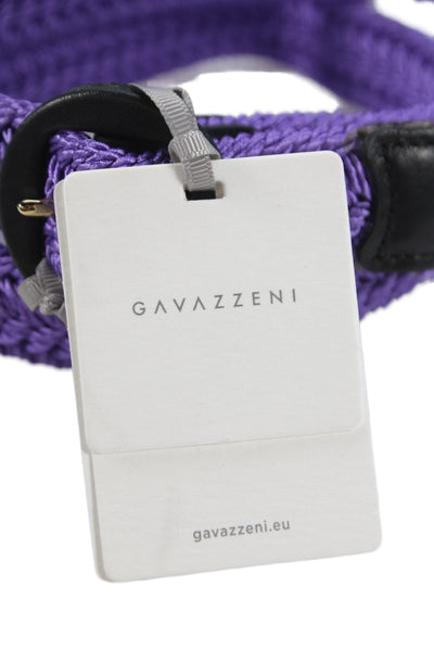 Gavazzeni Italy Womens Woven Circular Buckle Belt Purple Size S