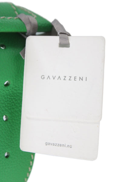 Gavazzeni Italy Womens Patent Leather Frame Buckle Belt Green Size 85