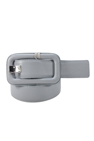 Gavazzeni Italy Womens Leather Square Buckle Belt Gray Size 80