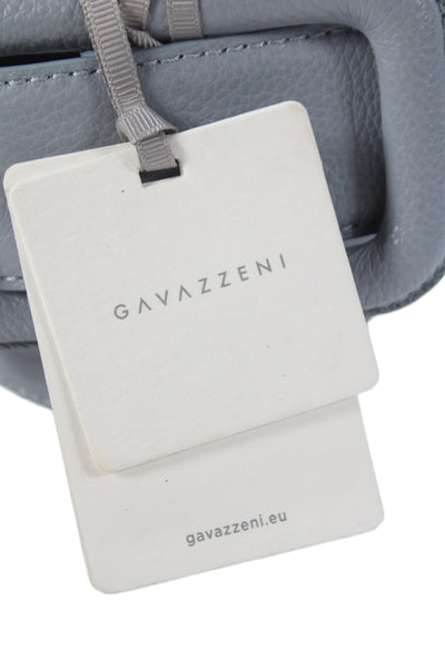 Gavazzeni Italy Womens Leather Square Buckle Belt Gray Size 80