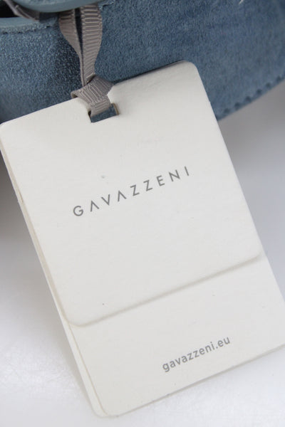 Gavazzeni Italy Womens Suede Square Buckle Skinny Belt Light Blue Size 80