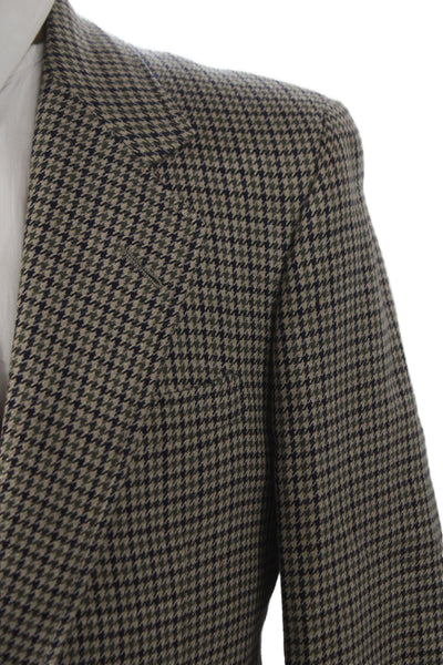 H. Freeman & Son Mens Wool Checked Sport Coat Button Front Collared Size 40