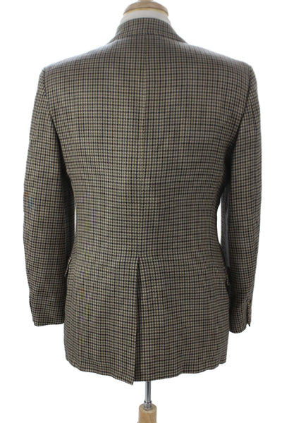 H. Freeman & Son Mens Wool Checked Sport Coat Button Front Collared Size 40
