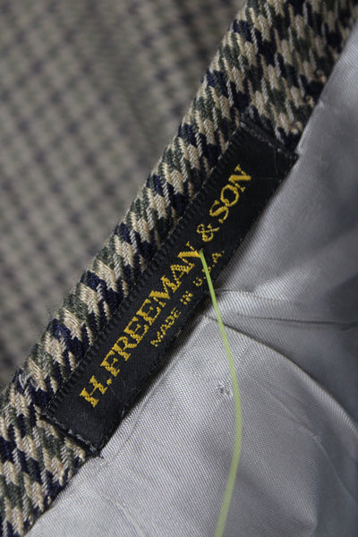 H. Freeman & Son Mens Wool Checked Sport Coat Button Front Collared Size 40
