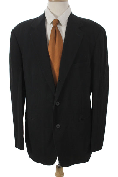 Donna Karan New York Mens Black Polyester Classic Suit Jacket Size 42