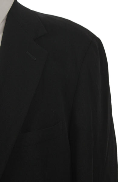 Donna Karan New York Mens Black Polyester Classic Suit Jacket Size 42