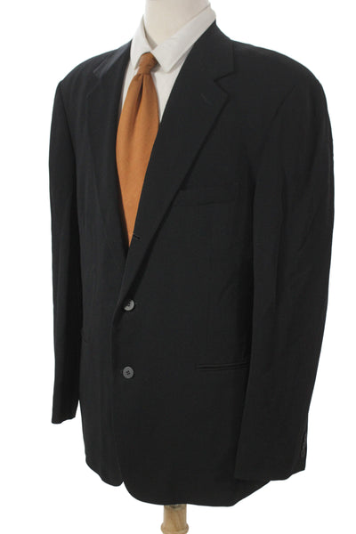 Donna Karan New York Mens Black Polyester Classic Suit Jacket Size 42