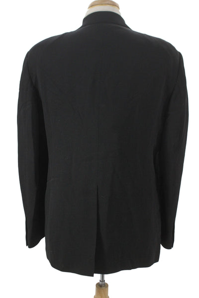 Donna Karan New York Mens Black Polyester Classic Suit Jacket Size 42