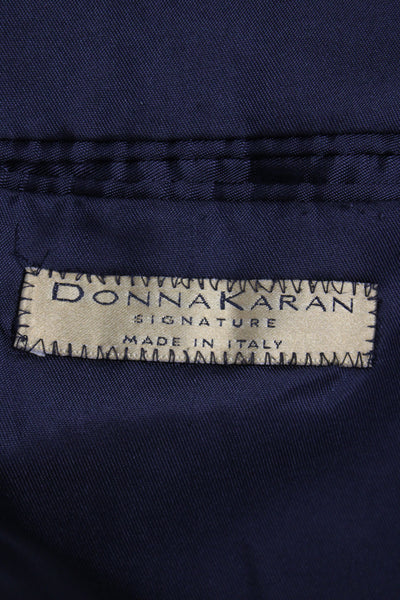 Donna Karan New York Mens Black Polyester Classic Suit Jacket Size 42