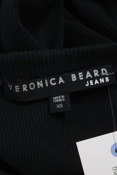 Veronica Beard Womens Black Cotton Crew Neck T-Shirt Short Sleeve Size XS