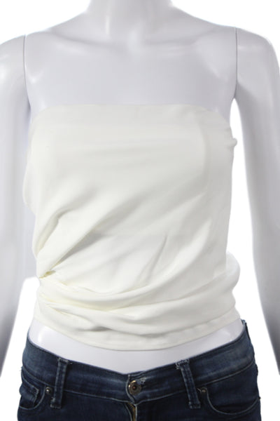 Christopher Esber Womens Sleeveless White Viscose Zip Blouse Size 6