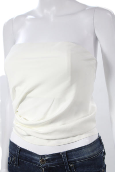 Christopher Esber Womens Sleeveless White Viscose Zip Blouse Size 6