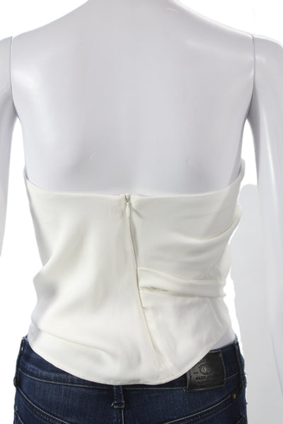 Christopher Esber Womens Sleeveless White Viscose Zip Blouse Size 6