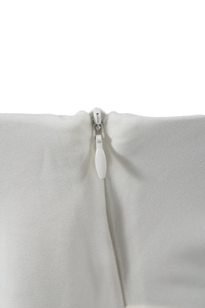 Christopher Esber Womens Sleeveless White Viscose Zip Blouse Size 6