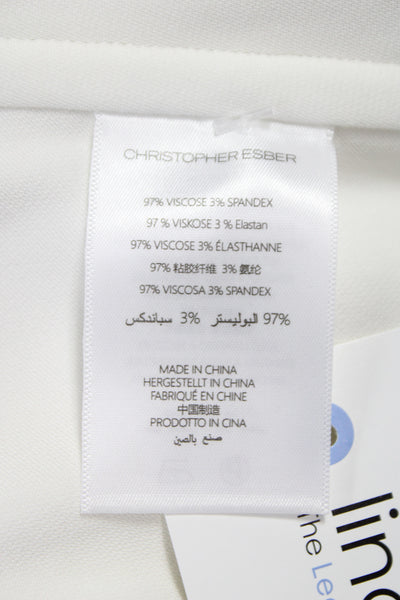 Christopher Esber Womens Sleeveless White Viscose Zip Blouse Size 6