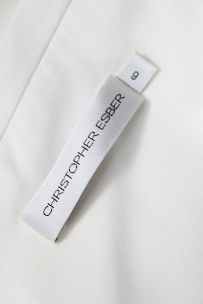 Christopher Esber Womens Sleeveless White Viscose Zip Blouse Size 6