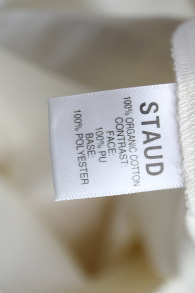 Staud Womens A-Line Skirt White Organic Cotton Knee Length Size 2