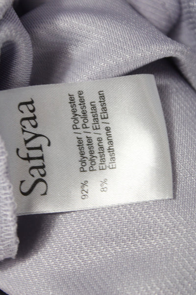 Safiyaa Women Maxi Sheath Dress Purple V-Neck Long Sleeve Cotton Tie Size 2