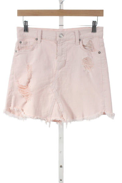 7 For All Mankind Womens Mini Pencil Skirt Pink Size 25