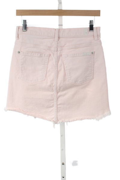 7 For All Mankind Womens Mini Pencil Skirt Pink Size 25