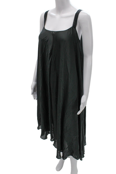 Elizabeth & James Womens Black Linen Square Neck Slip Dress Sleeveless Size S