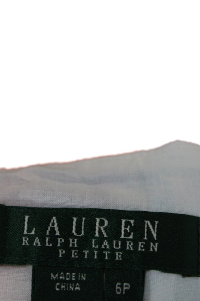 Lauren Ralph Lauren Women A-Line Pleated Skirt Blue Cotton Graphic Size 6P
