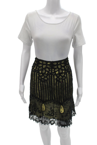 Betsey Johnson Women Mini Skirt Black Cotton Size 6