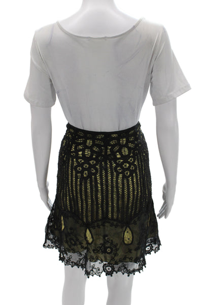 Betsey Johnson Women Mini Skirt Black Cotton Size 6