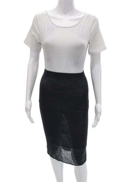 Donna Karan New York Womens Straight Pencil Black Cotton Skirt Size S