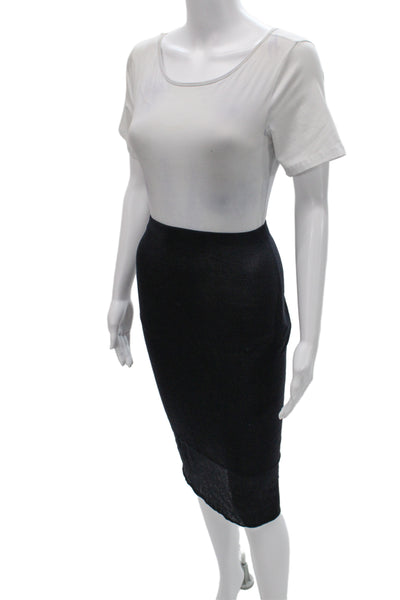 Donna Karan New York Womens Straight Pencil Black Cotton Skirt Size S