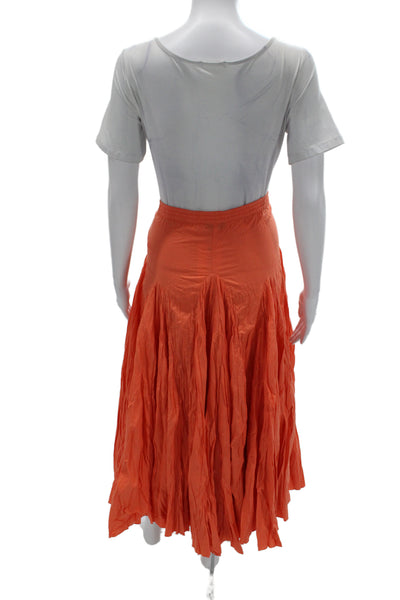 Boston Proper Women Orange Flare Maxi Peasant Skirt Size XS