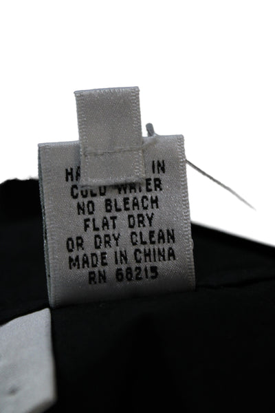 Byron Lars Women Collared Black Button-Up 3/4 Sleeve Cotton Spandex Size 4
