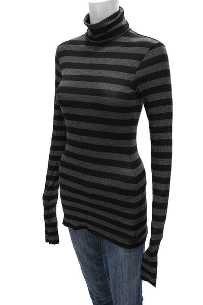 Bailey 44 Unisex Striped Turtleneck Pullover Black Long Sleeve Size XS
