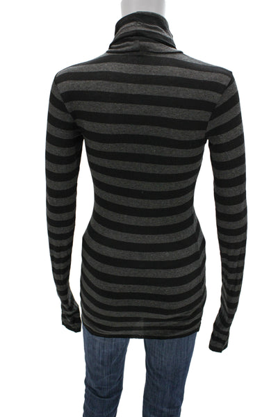 Bailey 44 Unisex Striped Turtleneck Pullover Black Long Sleeve Size XS