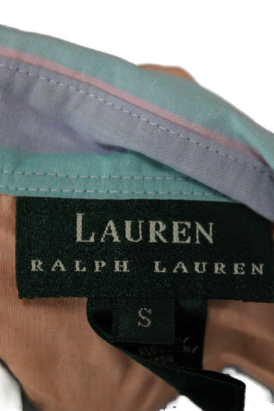 Lauren Ralph Lauren Women Striped Collared Button Up Cotton Long Sleeve Size S